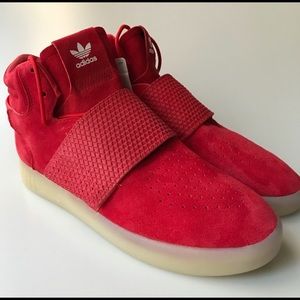 adidas Originals Tubular Invader Strap Red Suede
